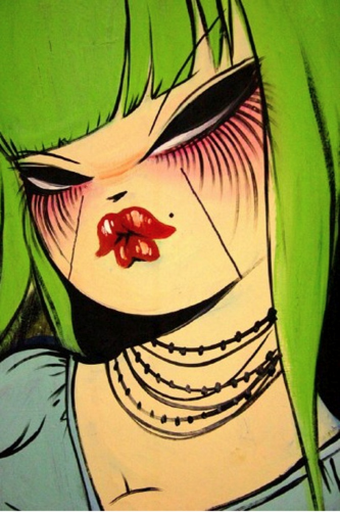 Miss Van Green girl painting - Unknown Artist Miss Van Green girl art painting
